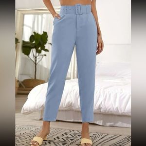 Pastel Blue Cropped Trouser